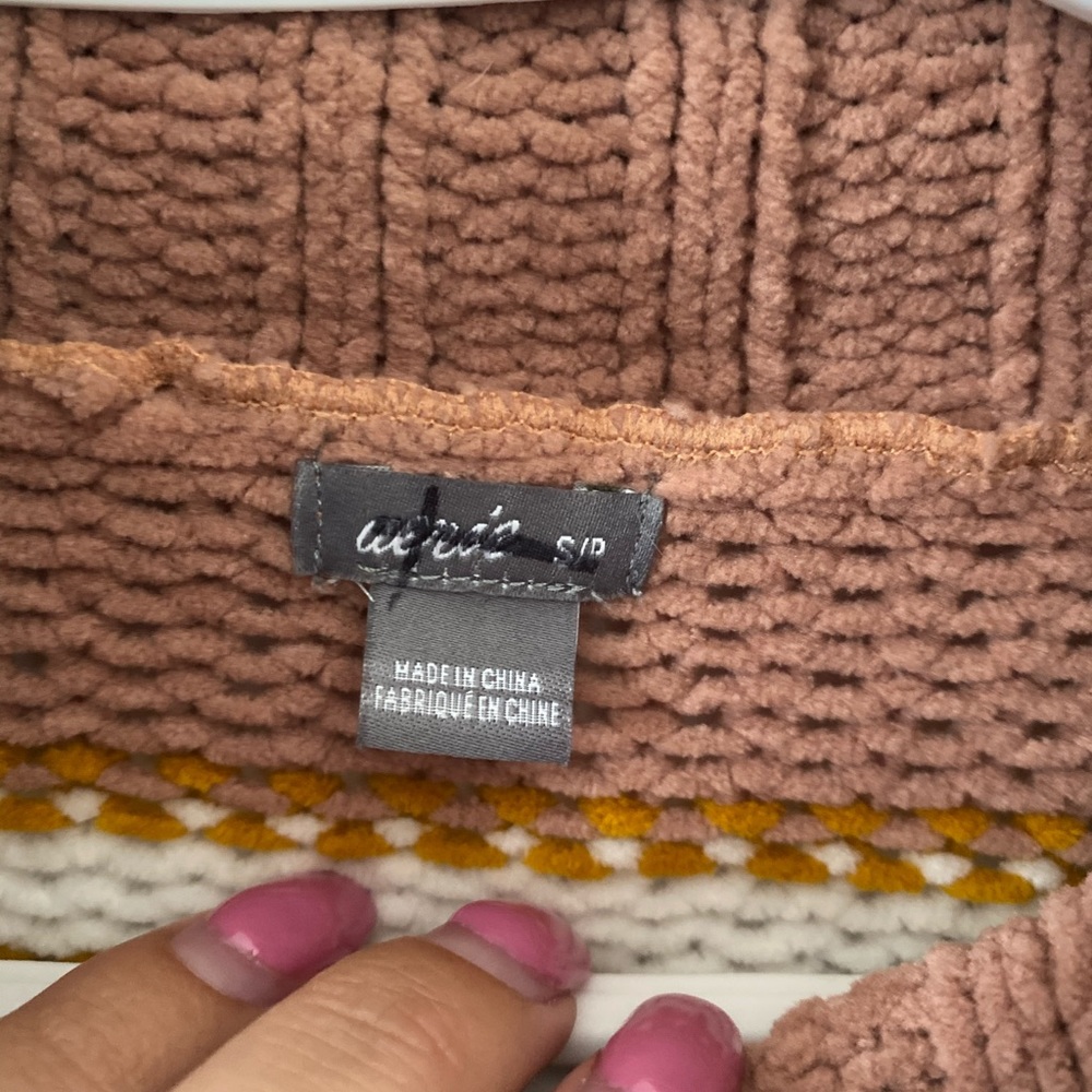 Aerie Striped Chenille Turtleneck Sweater - Picture 6 of 7